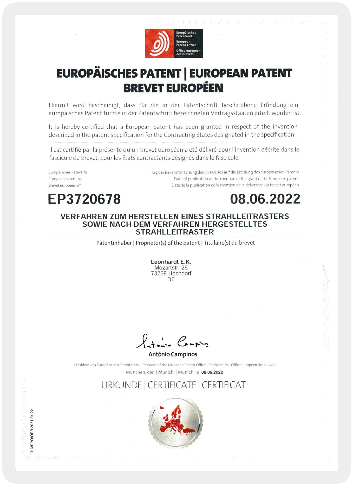 Leonhardt Patente (1) Leonhardt Patente (1)